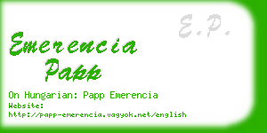 emerencia papp business card